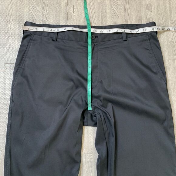 Nike Golf Pants Men 36 Charcoal Black Dri Fit Flat Front Classic Tech Chino - Picture 3 of 11